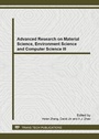 Cover: Advanced Research on Material Science, Environment Science and Computer Science III - Trans Tech Publications Ltd