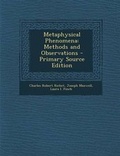 Cover: Metaphysical Phenomena - Nabu Press