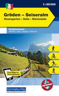 Abbildung von: Gröden - Seiseralm Nr. 04 Outdoorkarte Italien 1:35 000 - Kümmerly+Frey