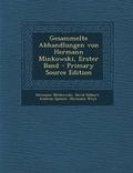 Cover: Gesammelte Abhandlungen Von Hermann Minkowski, Erster Band - Nabu Press
