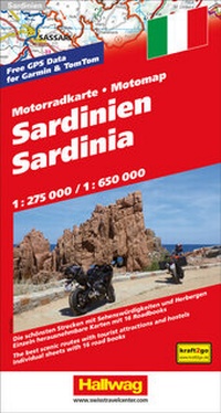 Abbildung von: Sardinien MotoMap Motorradkarte 1:275 000 / 1:650 000 - Hallwag