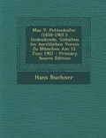 Cover: Max V. Pettenkofer. (1818-1901.) - Nabu Press