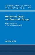 Cover: Morpheme Order and Semantic Scope - Cambridge University Press