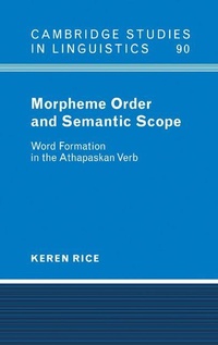 Enlarge image Cover: Morpheme Order and Semantic Scope - Cambridge University Press