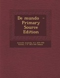 Cover: de Mundo - Primary Source Edition - Nabu Press