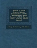 Cover: Manual of Social Science - Nabu Press