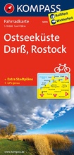 Cover: KOMPASS Fahrradkarte 3019 Ostseek&uuml;ste, Dar&szlig;, Rostock, 1:70.000 - KOMPASS-Karten