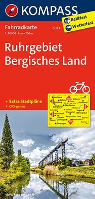 Abbildung von: KOMPASS Fahrradkarte 3053 Ruhrgebiet - Bergisches Land 1:70.000 - KOMPASS-Karten