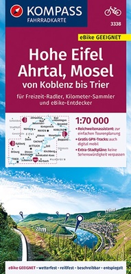 Abbildung von: KOMPASS Fahrradkarte 3059 Hohe Eifel, Koblenz, Rhein-Westerwald 1:70.000 - KOMPASS-Karten