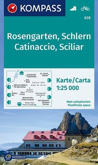 Abbildung von: KOMPASS Wanderkarte 628 Rosengarten, Schlern, Catinaccio, Sciliar 1:25.000 - KOMPASS-Karten