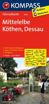 Abbildung von: KOMPASS Fahrradkarte 3044 Mittelelbe - Köthen - Dessau 1:70.000 - KOMPASS-Karten