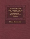 Cover: Die Welt-Kredit- Und -Finanzreform - Nabu Press
