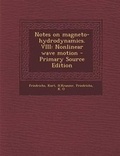 Cover: Notes on Magneto-Hydrodynamics. VIII - Nabu Press