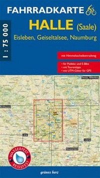Abbildung von: Fahrradkarte Halle (Saale) - grünes herz