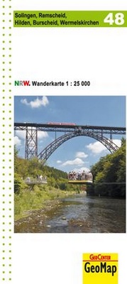 Abbildung von: Solingen, Remscheid, Hilden, Burscheid, Wermelskirchen Blatt 48, topographische Wanderkarte NRW - GeoMap