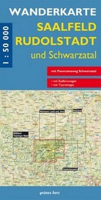 Abbildung von: Wanderkarte Saalfeld, Rudolstadt und Schwarzatal - grünes herz