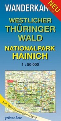 Abbildung von: Wanderkarte Westlicher Thüringer Wald, Nationalpark Hainich - grünes herz