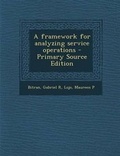 Cover: A Framework for Analyzing Service Operations - Nabu Press