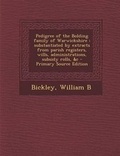 Cover: Pedigree of the Bolding Family of Warwickshire - Nabu Press