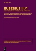 Cover: Das Onomastikon der biblischen Ortsnamen - De Gruyter