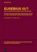 Cover: Das Onomastikon der biblischen Ortsnamen - De Gruyter