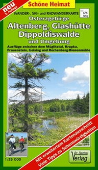 Abbildung von: Wander-, Ski- und Radwanderkarte Osterzgebirge, Altenberg, Glashütte, Dippoldiswalde und Umgebung - Barthel, A