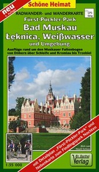 Abbildung von: Radwander- und Wanderkarte Fürst-Pückler-Park, Bad Muskau, Leknica, Weißwasser und Umgebung - Barthel, A