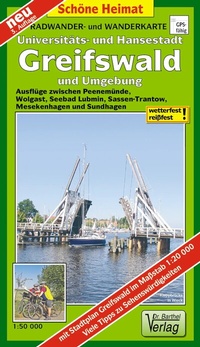 Abbildung von: Radwander- und Wanderkarte Universitäts- und Hansestadt Greifswald und Umgebung - Barthel, A