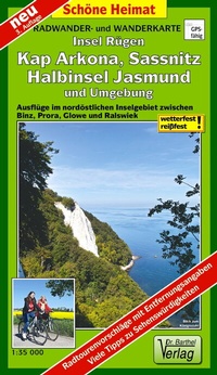 Abbildung von: Radwander- und Wanderkarte Insel Rügen, Kap Arkona, Sassnitz, Halbinsel Jasmund und Umgebung - Barthel, A
