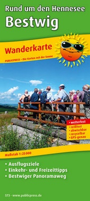 Abbildung von: Wanderkarte Rund um den Hennesee - Bestwig - PUBLICPRESS