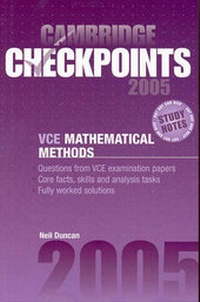Enlarge image Cover: Cambridge Checkpoints VCE Mathematical Methods 2005 - Cambridge University Press