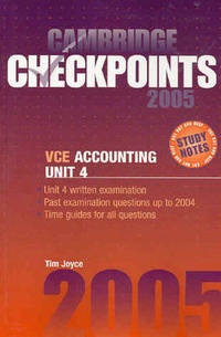 Enlarge image Cover: Cambridge Checkpoints VCE Accounting Unit 4 2005 - Cambridge University Press