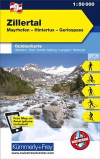Abbildung von: Kümmerly+Frey Outdoorkarte Österreich 9 Zillertal 1:50.000 - Hallwag Kümmerly+Frey