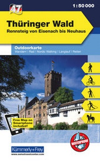 Abbildung von: Thüringer Wald Nr. 47 Outdoorkarte Deutschland 1:50 000 - Kümmerly+Frey