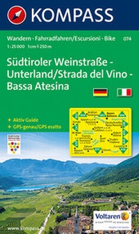 Abbildung von: KOMPASS Wanderkarte Südtiroler Weinstraße - Unterland / Strada del Vino - Bassa Atesina - KOMPASS-Karten