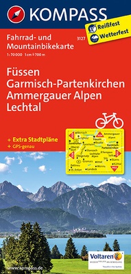 Abbildung von: KOMPASS Fahrradkarte Füssen - Garmisch-Partenkirchen - Ammergauer Alpen - Lechtal - KOMPASS-Karten