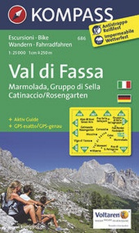 Abbildung von: Val di Fassa - Marmolada - Gruppo di Sella - Catinaccio/Rosengarten - KOMPASS-Karten
