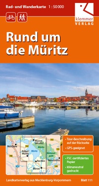 Abbildung von: Rad- und Wanderkarte Rund um die Müritz - Klemmer-Verlag