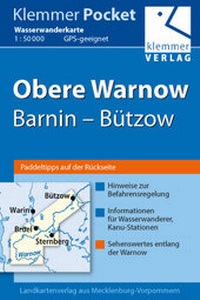 Abbildung von: Klemmer Pocket Wasserwanderkarte Obere Warnow, Barnin - Bützow - Klemmer-Verlag