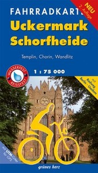 Abbildung von: Fahrradkarte Uckermark, Schorfheide - grünes herz