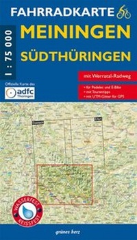 Abbildung von: Fahrradkarte Meiningen, Südthüringen - grünes herz