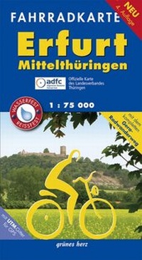 Abbildung von: Fahrradkarte Erfurt, Mittelthüringen - grünes herz