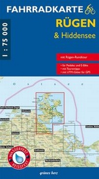 Abbildung von: Fahrradkarte Rügen & Hiddensee - grünes herz