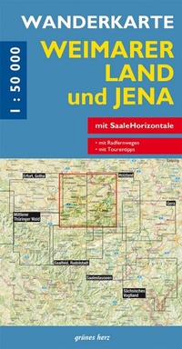 Abbildung von: Wanderkarte Weimarer Land und Jena - grünes herz