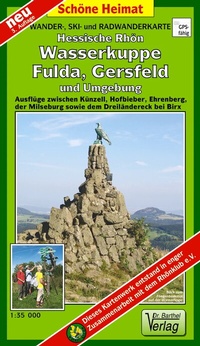 Abbildung von: Wander-, Ski- und Radwanderkarte Hessische Rhön, Wasserkuppe, Fulda, Gersfeld und Umgebung - Barthel, A