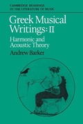 Cover: Greek Musical Writings: Volume 2, Harmonic and Acoustic Theory - Cambridge University Press