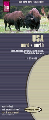 Abbildung von: Reise Know-How Landkarte USA 02, Nord (1:1.250.000) : Idaho, Montana, Wyoming, North Dakota, South Dakota, Nebraska - Reise Know-How Verlag Peter Rump GmbH