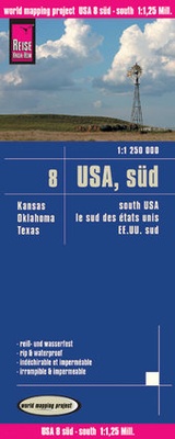 Abbildung von: Reise Know-How Landkarte USA 08, Süd (1:1.250.000) : Kansas, Oklahoma, Texas - Reise Know-How Verlag Peter Rump GmbH