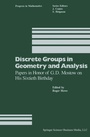 Cover: Discrete Groups in Geometry and Analysis - Birkhauser Boston Inc