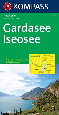 Abbildung von: KOMPASS Autokarte Gardasee, Iseosee 1:125.000 - KOMPASS-Karten